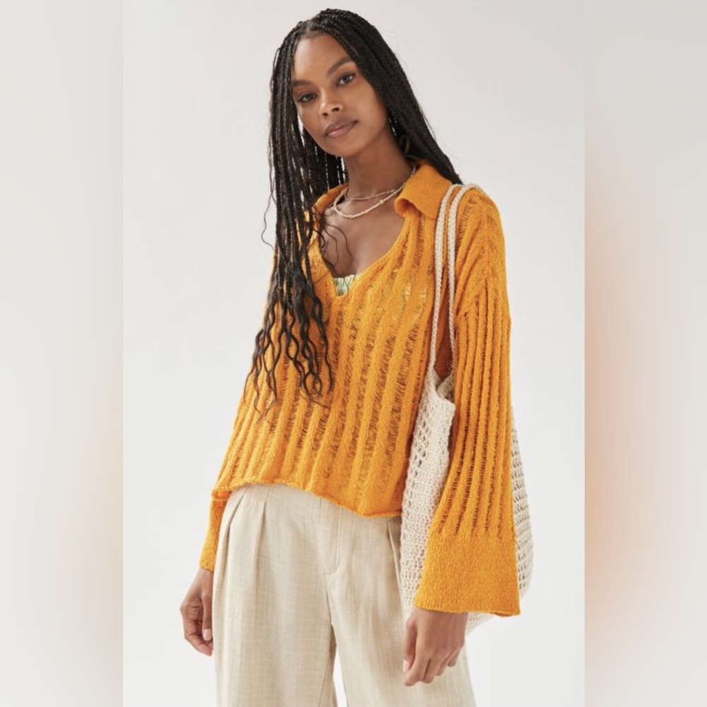 Urban Outfitters BDG Everett Textured Polo Sweater